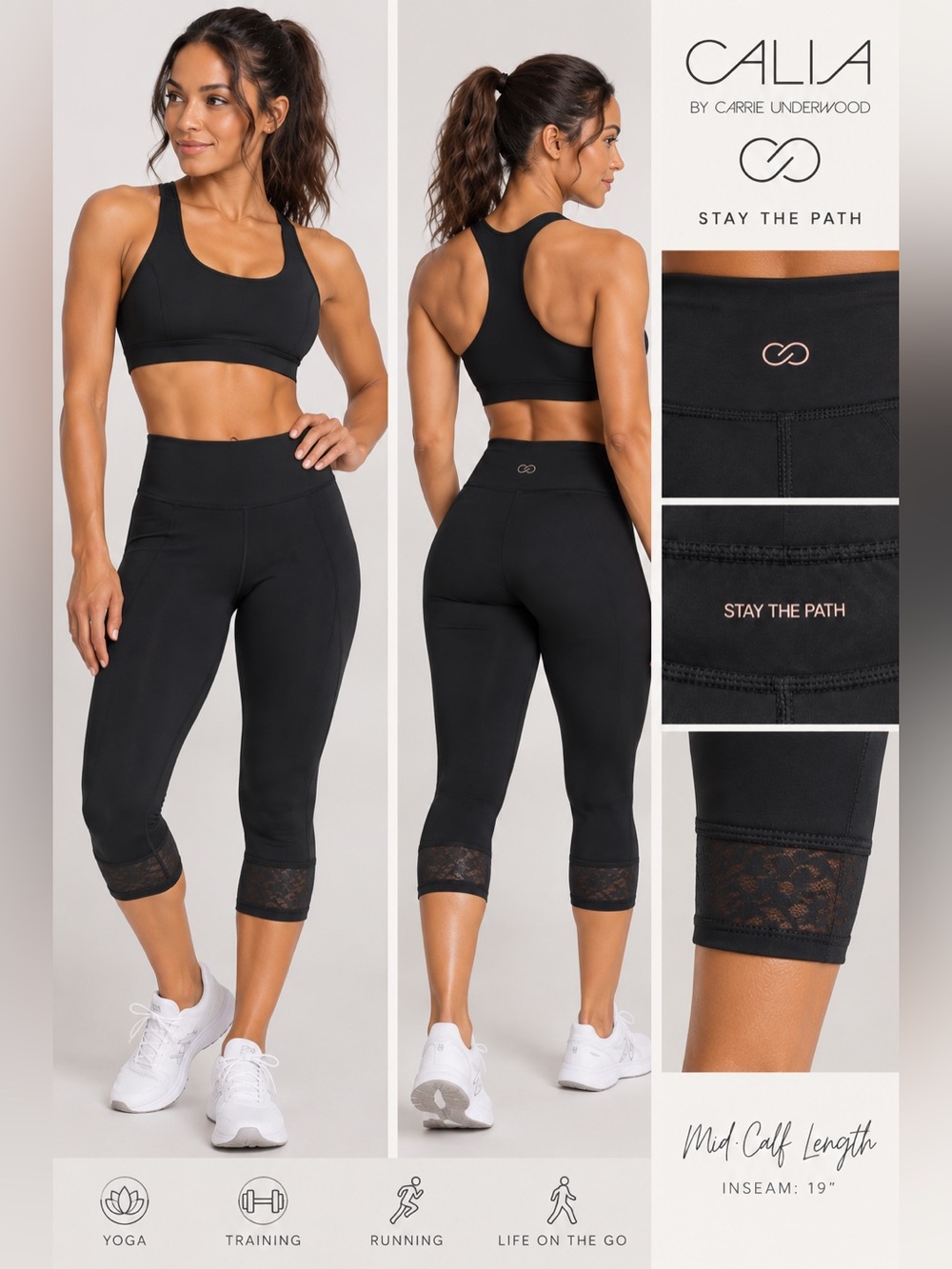 CALIA by Carrie Underwood Black “Stay the Path” leggings S